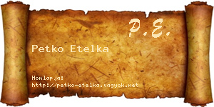Petko Etelka névjegykártya
